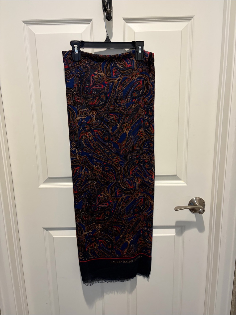 Lauren Ralph Lauren Navy Paisley Scarf.